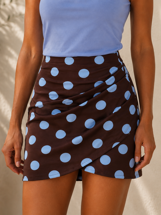 Rok Roos bruin/blauw polka