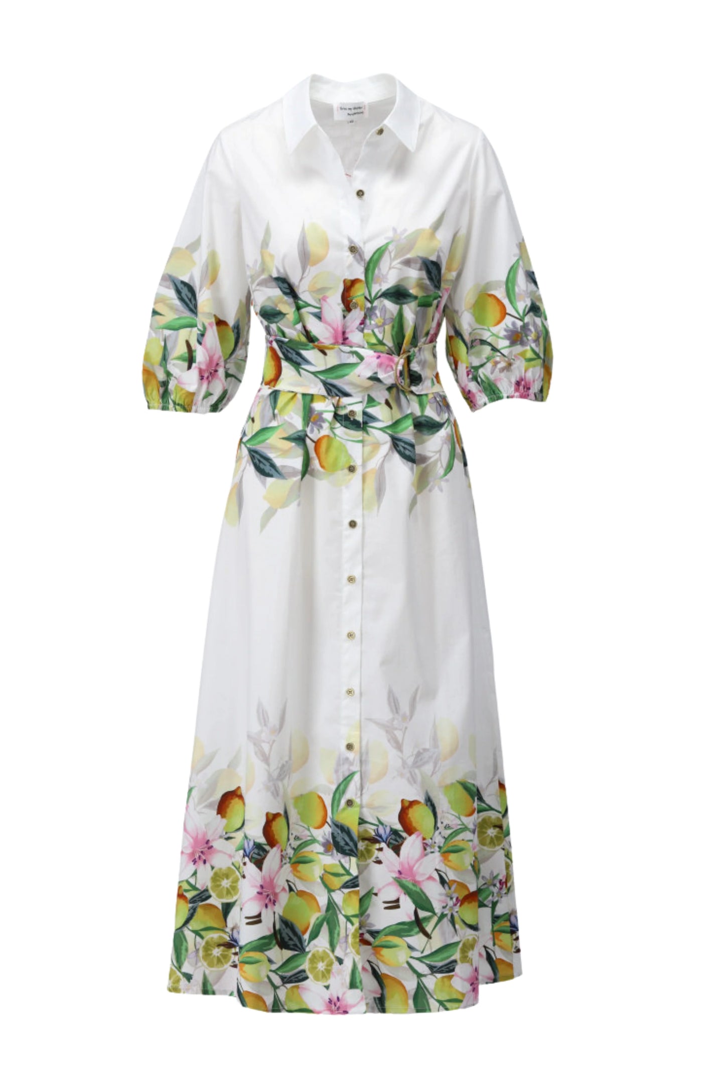 You're my lobster - Maxi jurk met print en stoffen riem (C352L)
