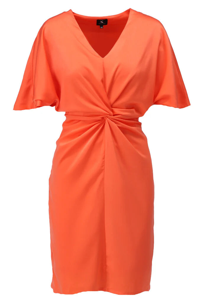 K-design - Mini Dress met V hals (A679Orangeade)