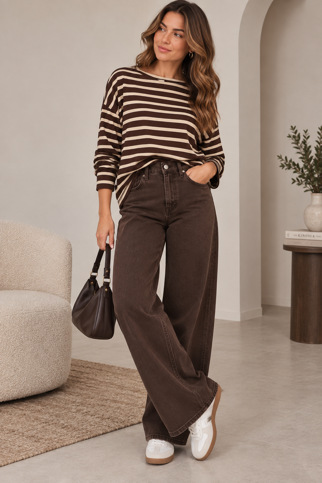Pull Terra bruin/beige