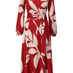 K-Design - Maxi crossover jurk met design en stoffen riem (B118)