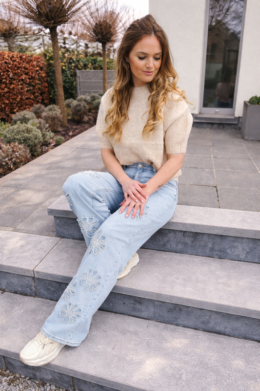 Jeansbroek Redial fleur licht blauw