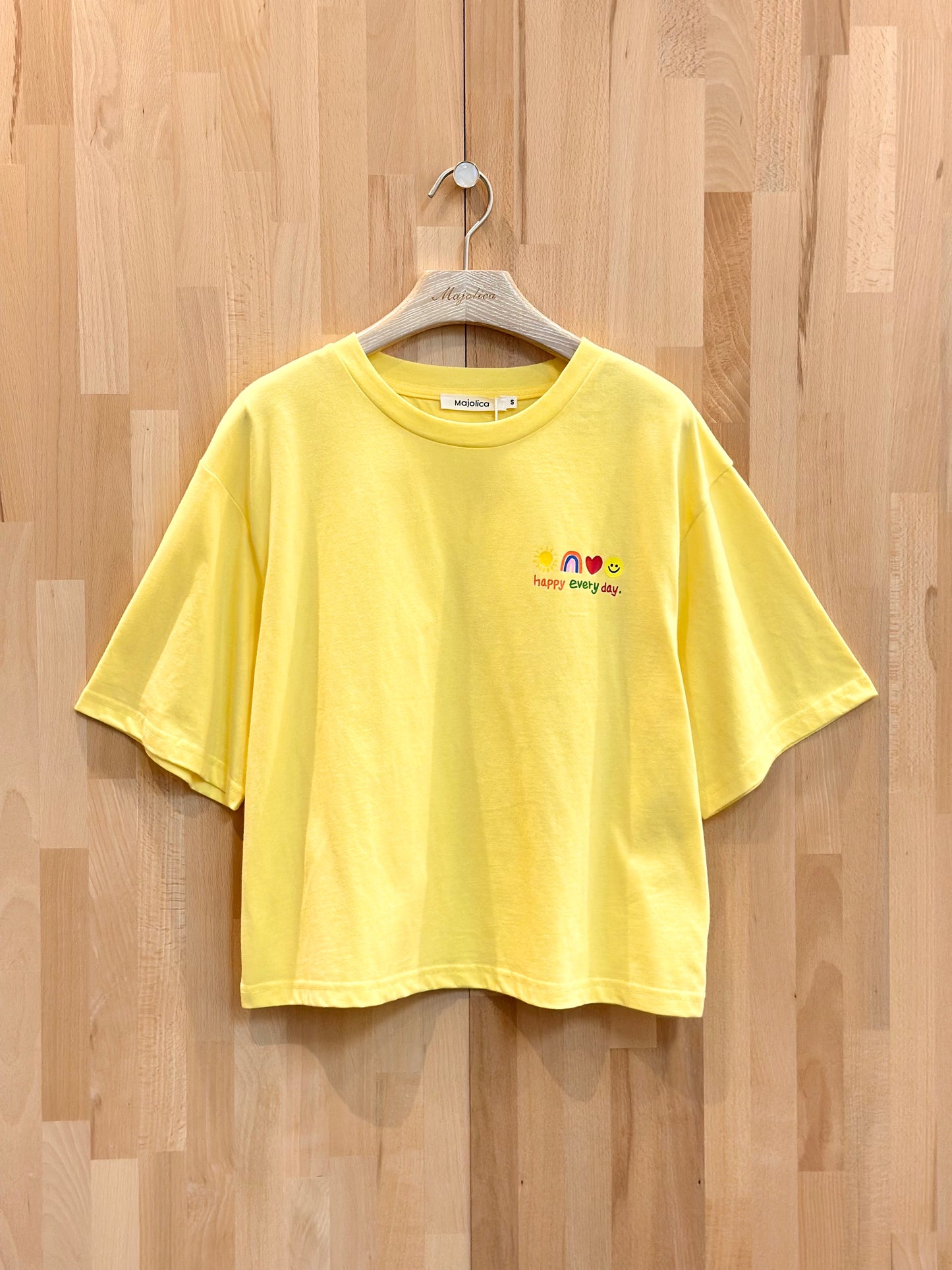 T-shirt Maya geel happy every day
