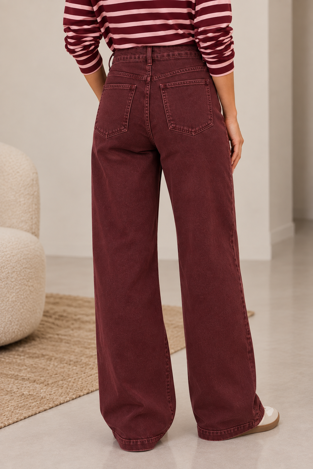 Jeansbroek Maya Bordeaux regular