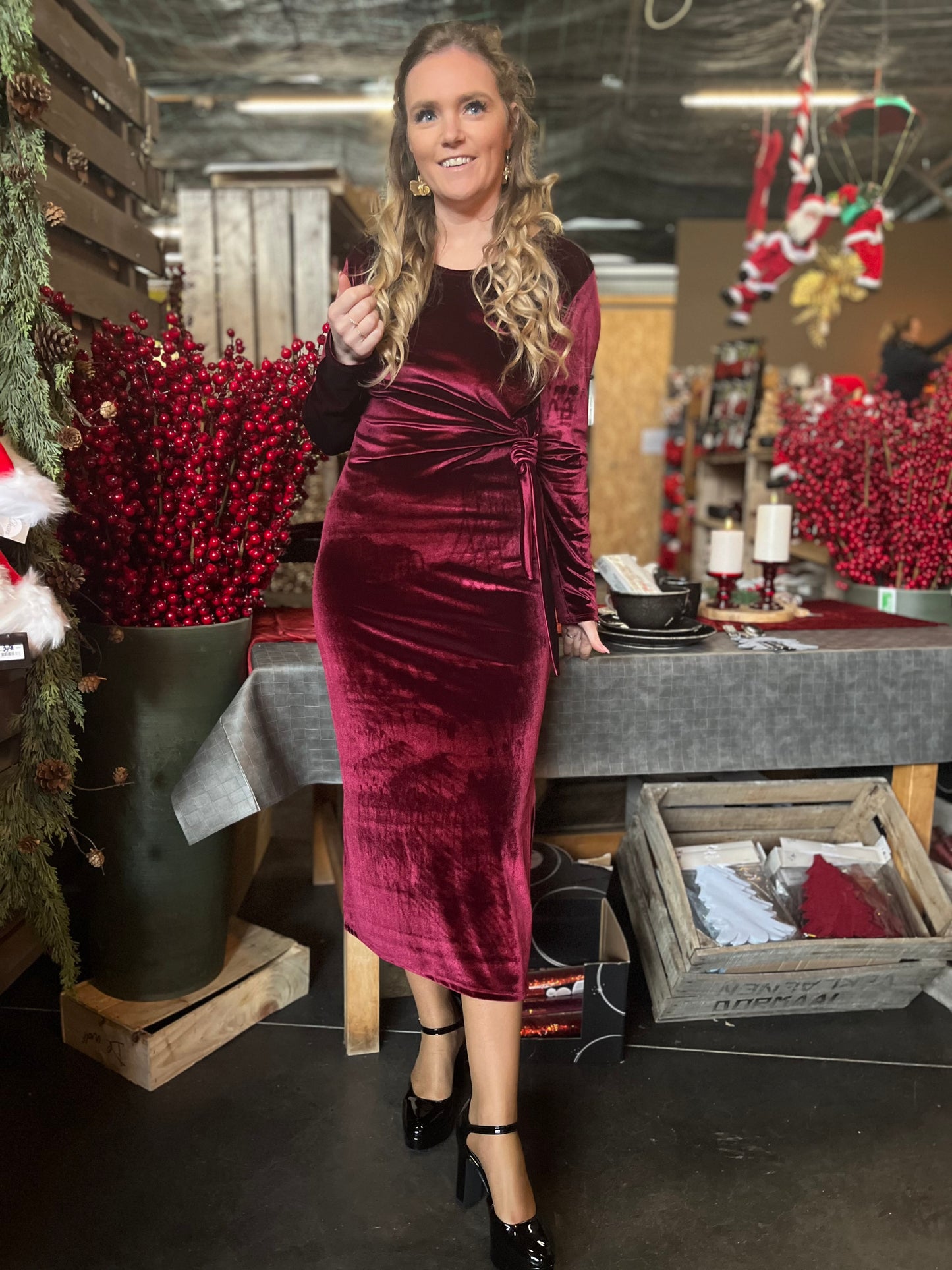 Kleed suède rood/bordeaux joy