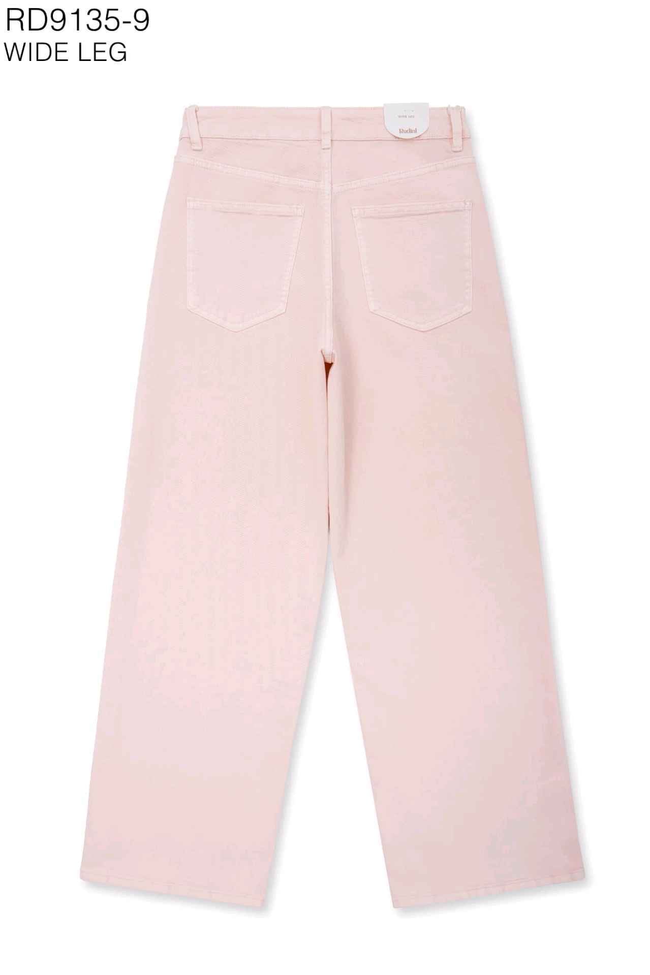 Jeansbroek Redial roze stretch wide leg