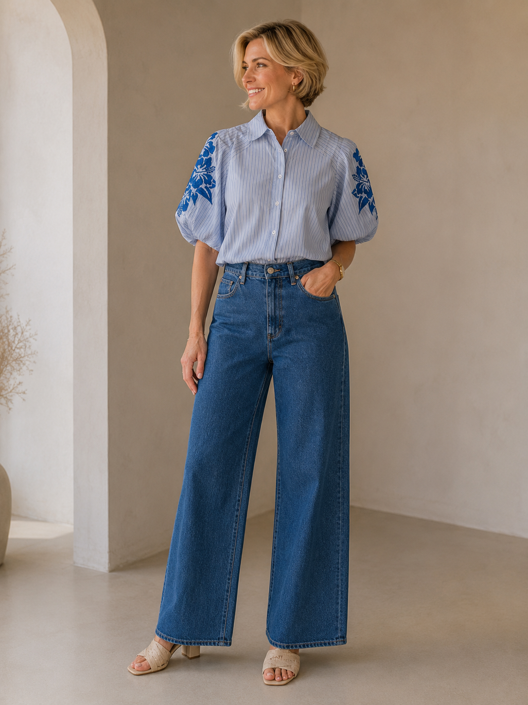 Hemd Lilie blauw
