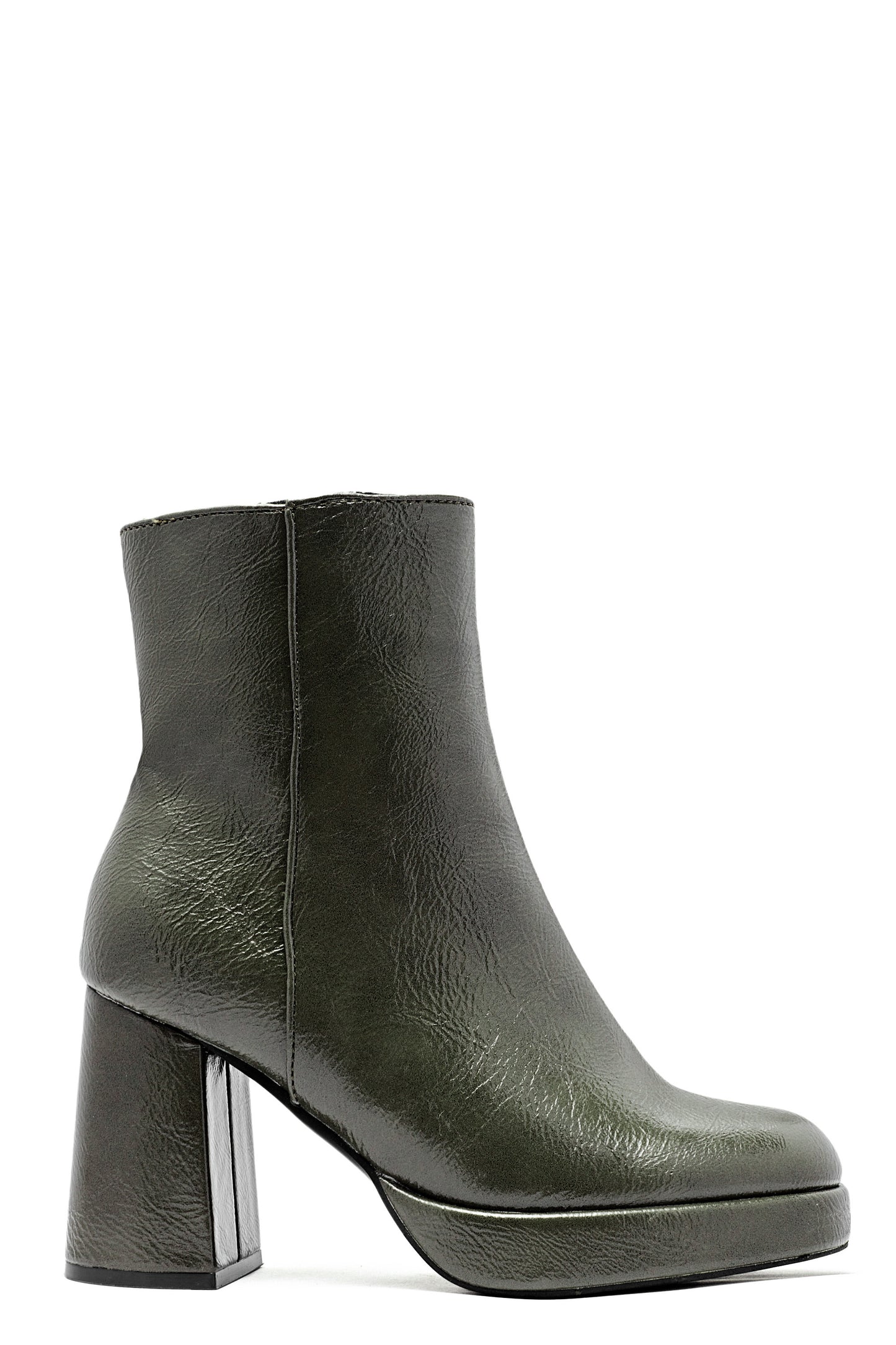 Korte bottine kaki lak