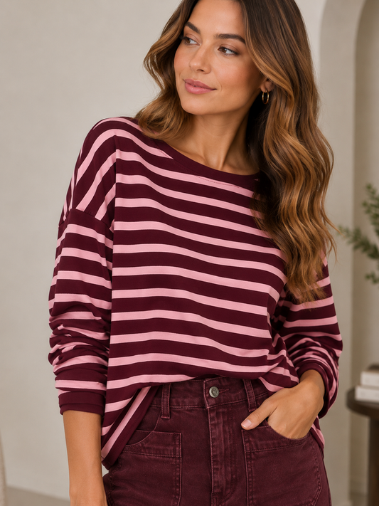 Pull Terra Bordeaux/roze