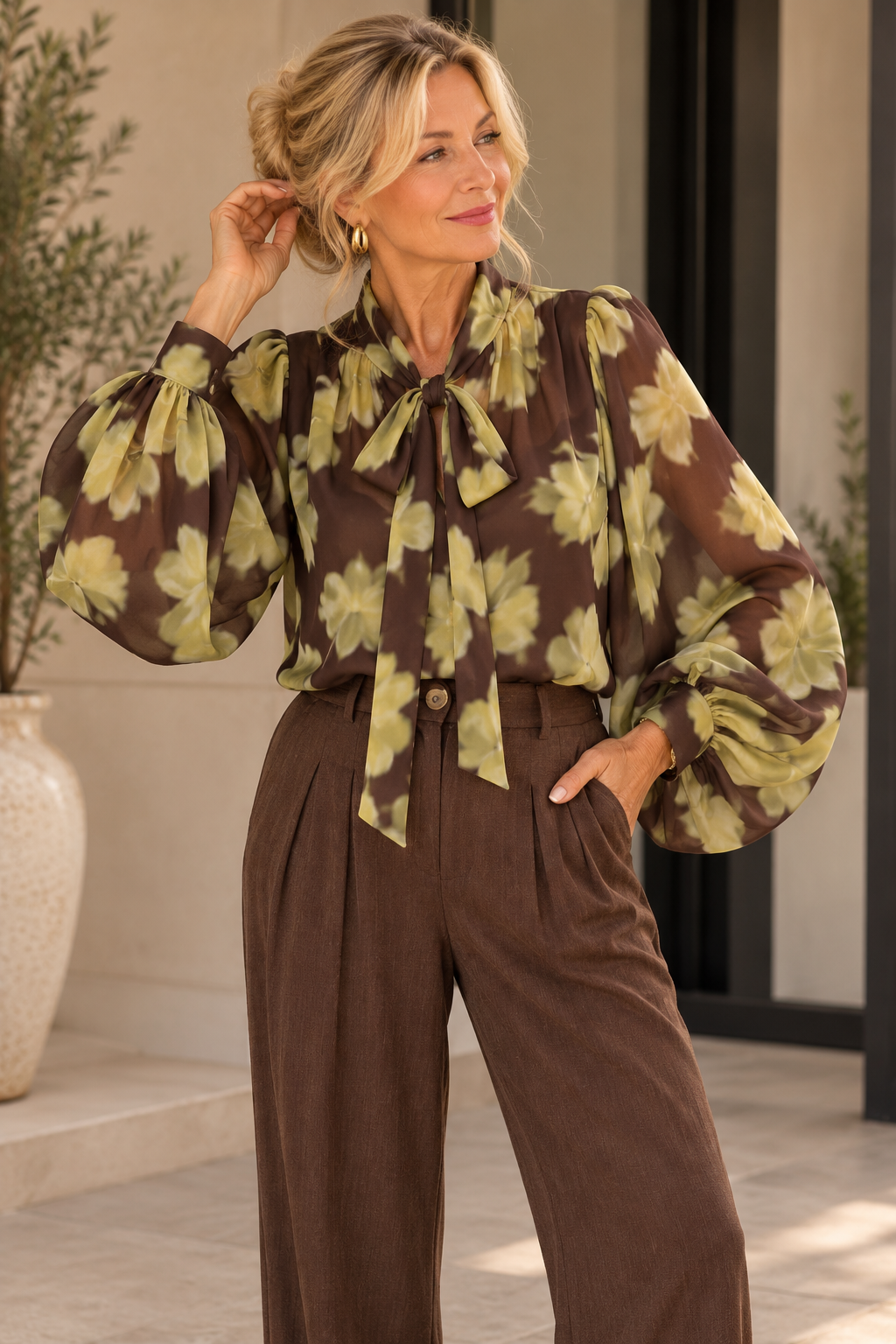 Bloesje Elli choco/olive