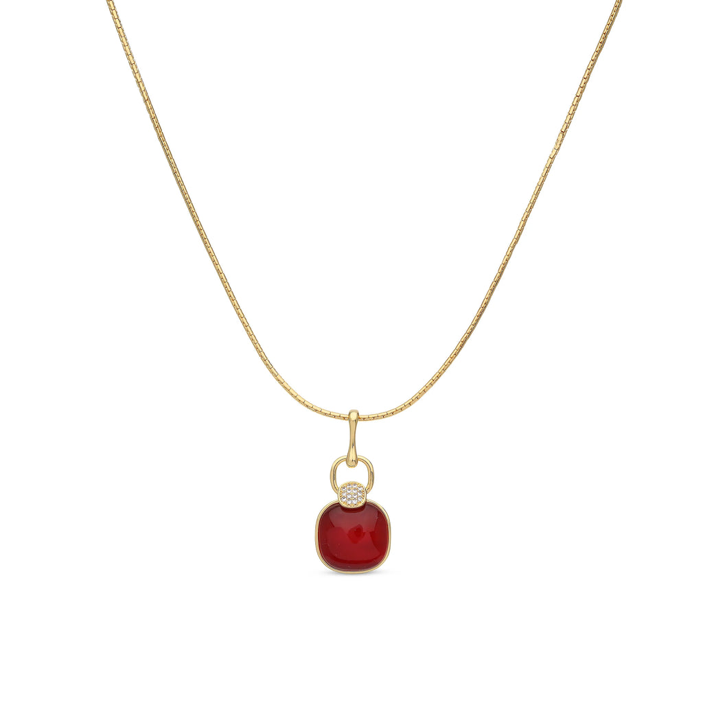 Ketting BE jewels 390 goudkleurig bordeaux
