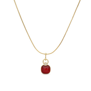 Ketting BE jewels 390 goudkleurig bordeaux