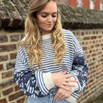 Pull Mila beige/blauw