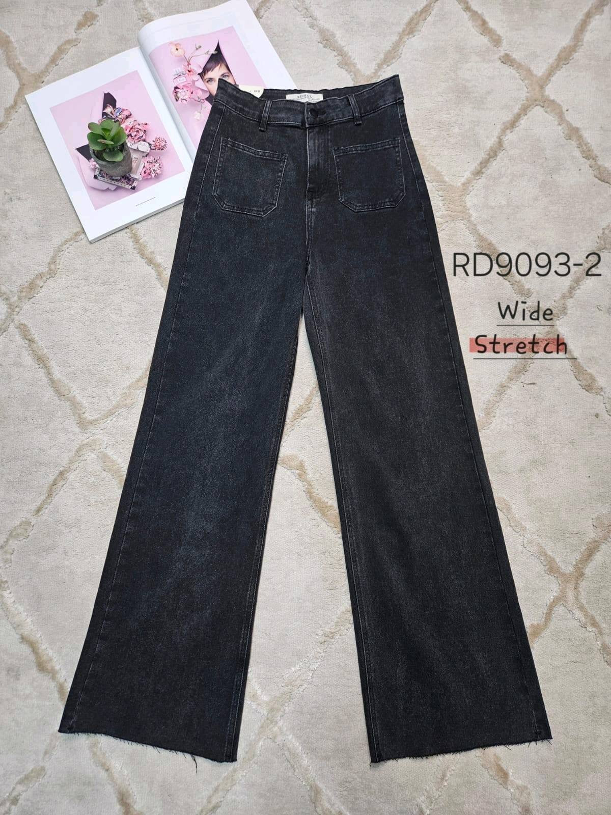 Jeansbroek Redial wide leg zwart