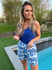 Short Anika bloemen blauw