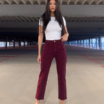 Jeansbroek Redial mom fit Bordeaux