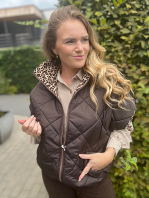 Vest Jules choco/leopard