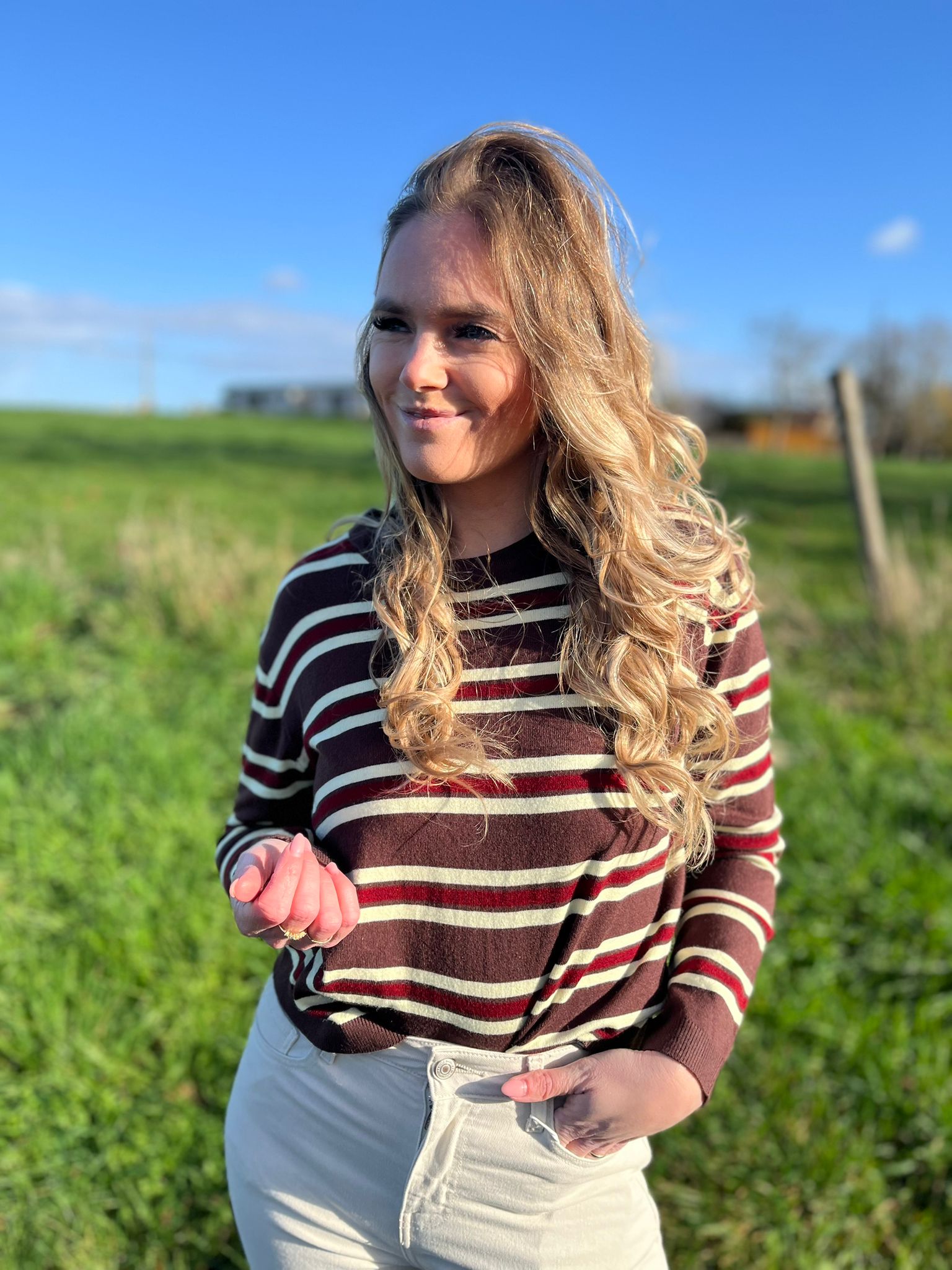 Pull Kimberly coffee/jaune