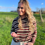 Pull Kimberly coffee/jaune