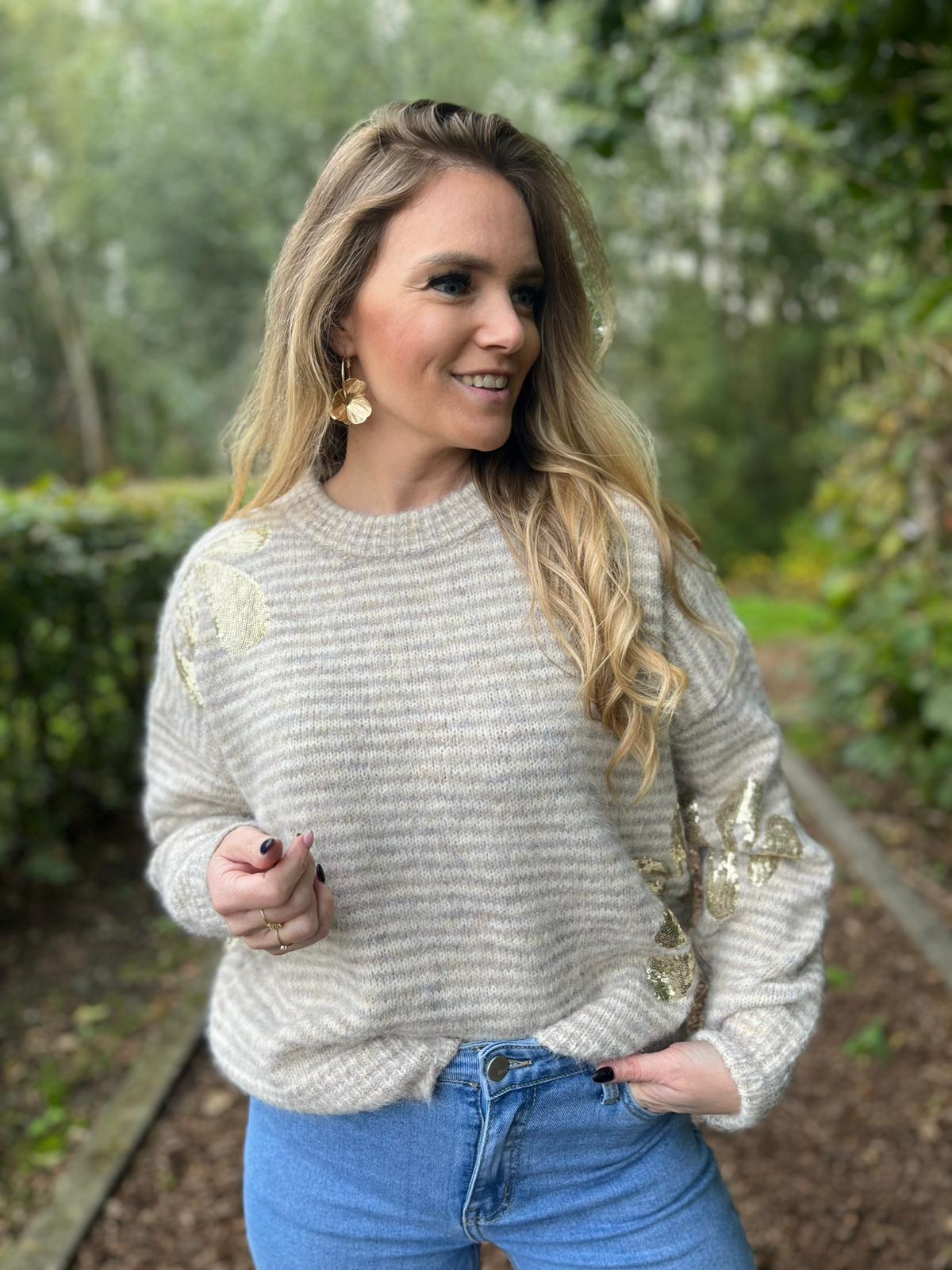 Pull Love taupe/beige