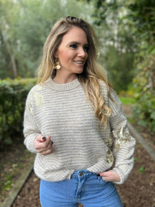 Pull Love taupe/beige
