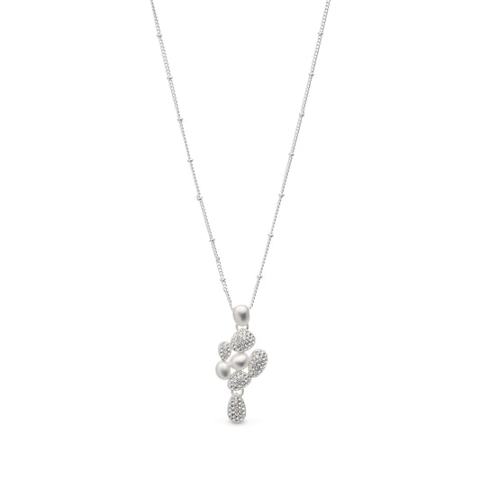 Ketting BE zilver/parels/steentjes