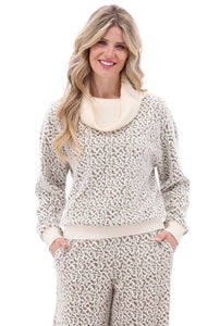 K-Design - Pull met rolkraag & dessin (B491