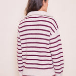Pull Clara beige/bordeaux