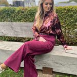 Broek Elli plum suède