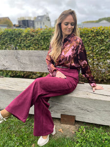 Broek Elli plum suède