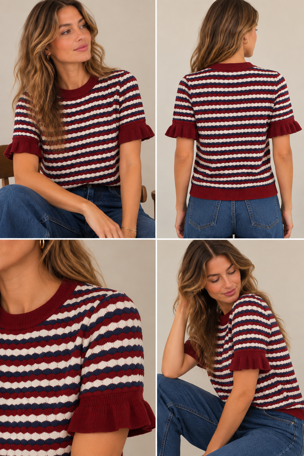Bloesje Lut marine/bordeaux