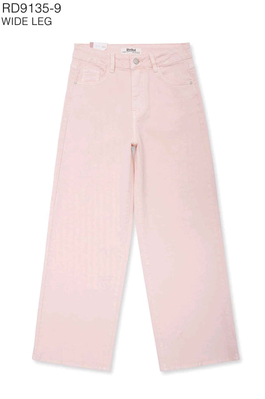 Jeansbroek Redial roze stretch wide leg