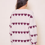 Pull Clara taupe/bordeaux