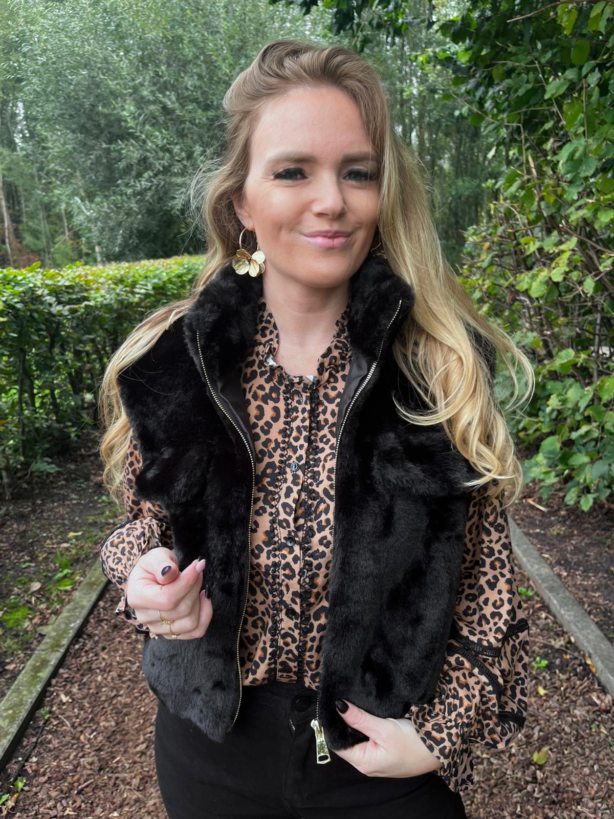 Vestje Evene zwart bont