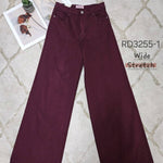 Jeansbroek Redial Bordeaux wide leg stretch