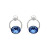 Oorbellen zilverkleurig blauw BE jewels 0259