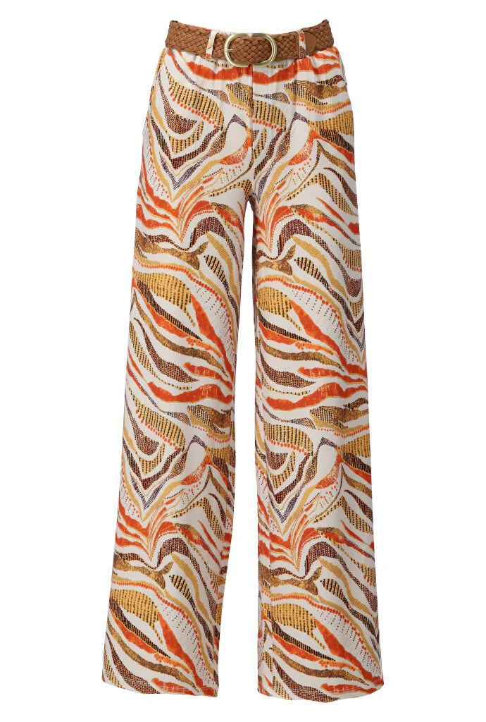 K-design - Broek met print en bijpassende riem (A203P987)