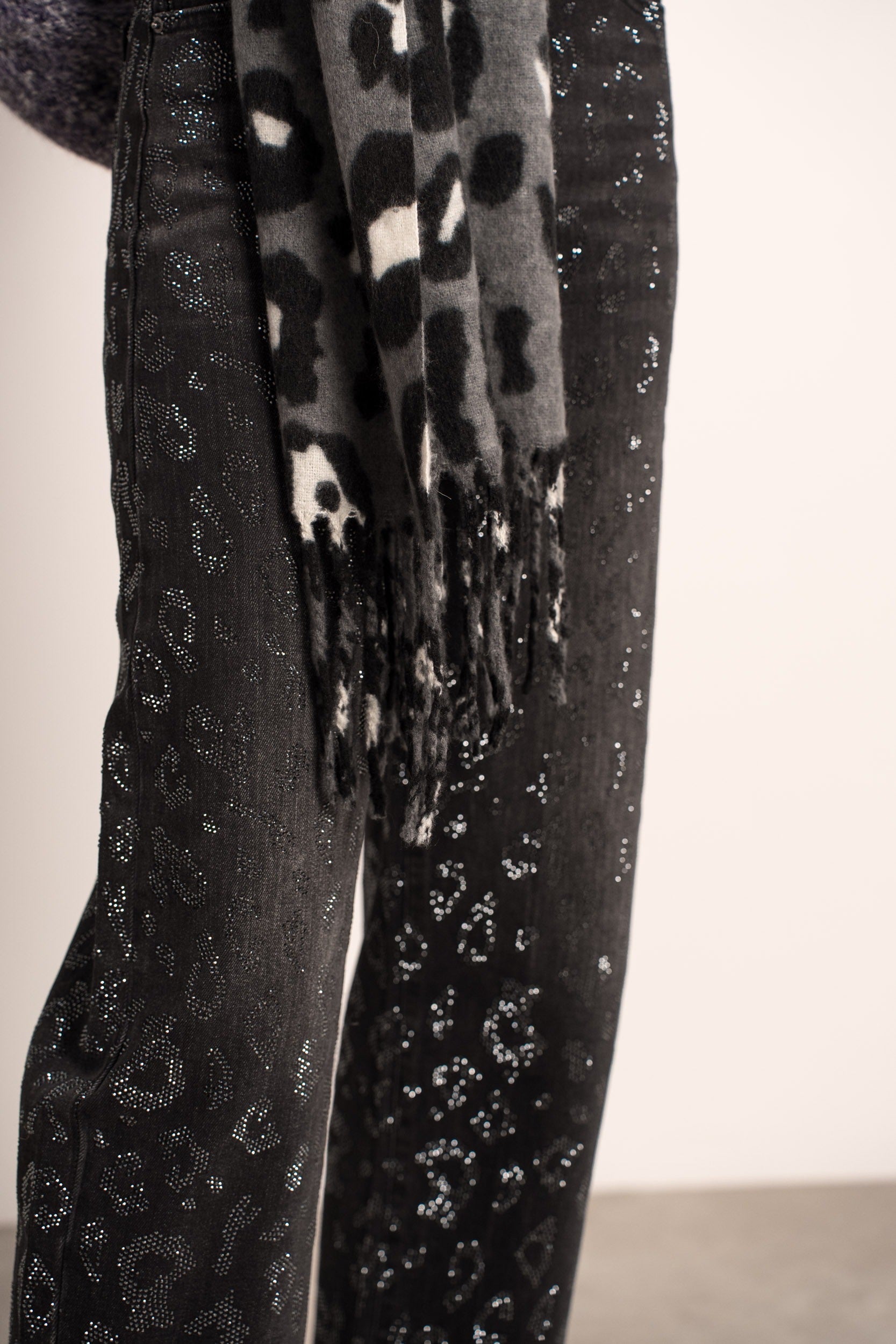 Sjaal Musy Leopard grijs