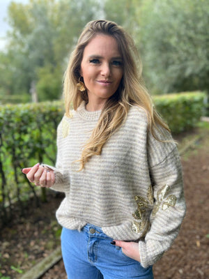 Pull Love taupe/beige