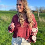 Pull Love Bordeaux/beige