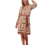 K-design - Mini dress met print en stoffen riem.Z201 P844