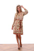 K-design - Mini dress met print en stoffen riem.Z201 P844