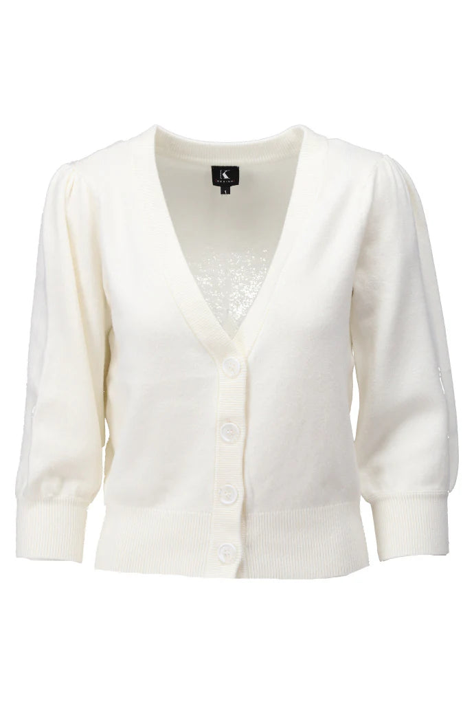 K-design - Cardigan met V-hals (A807Ecru)