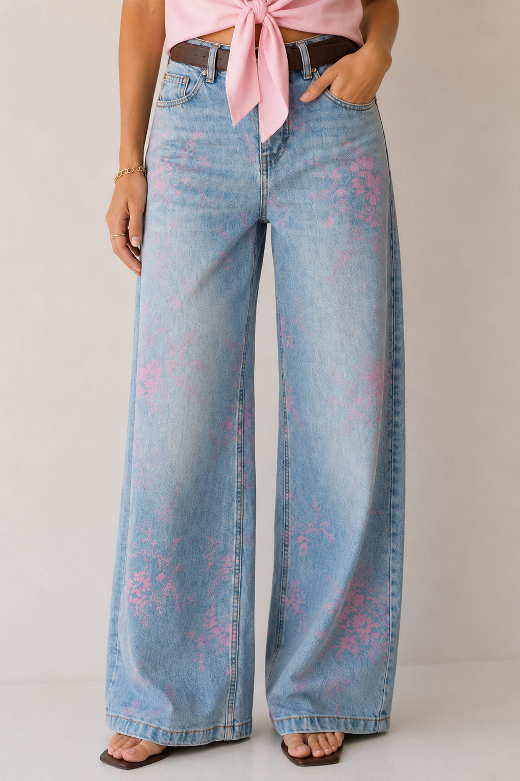 Jeansbroek Greta roos