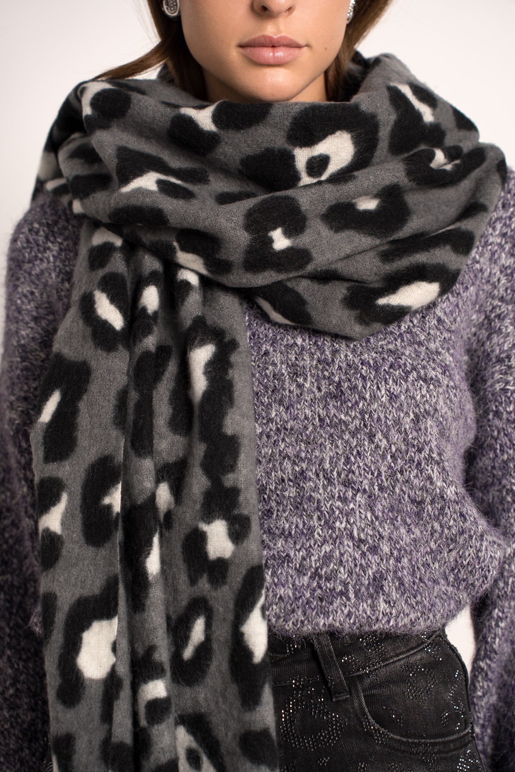 Sjaal Musy Leopard grijs