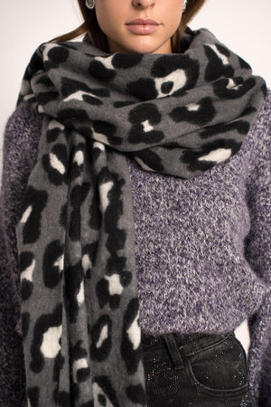 Sjaal Musy Leopard grijs
