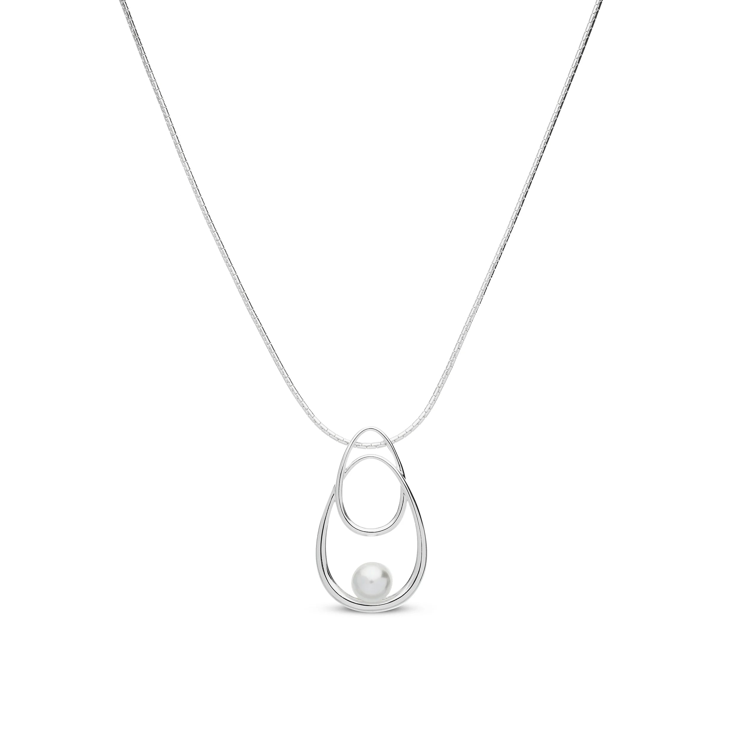 Ketting BE jewels zilverkleur met parel 407