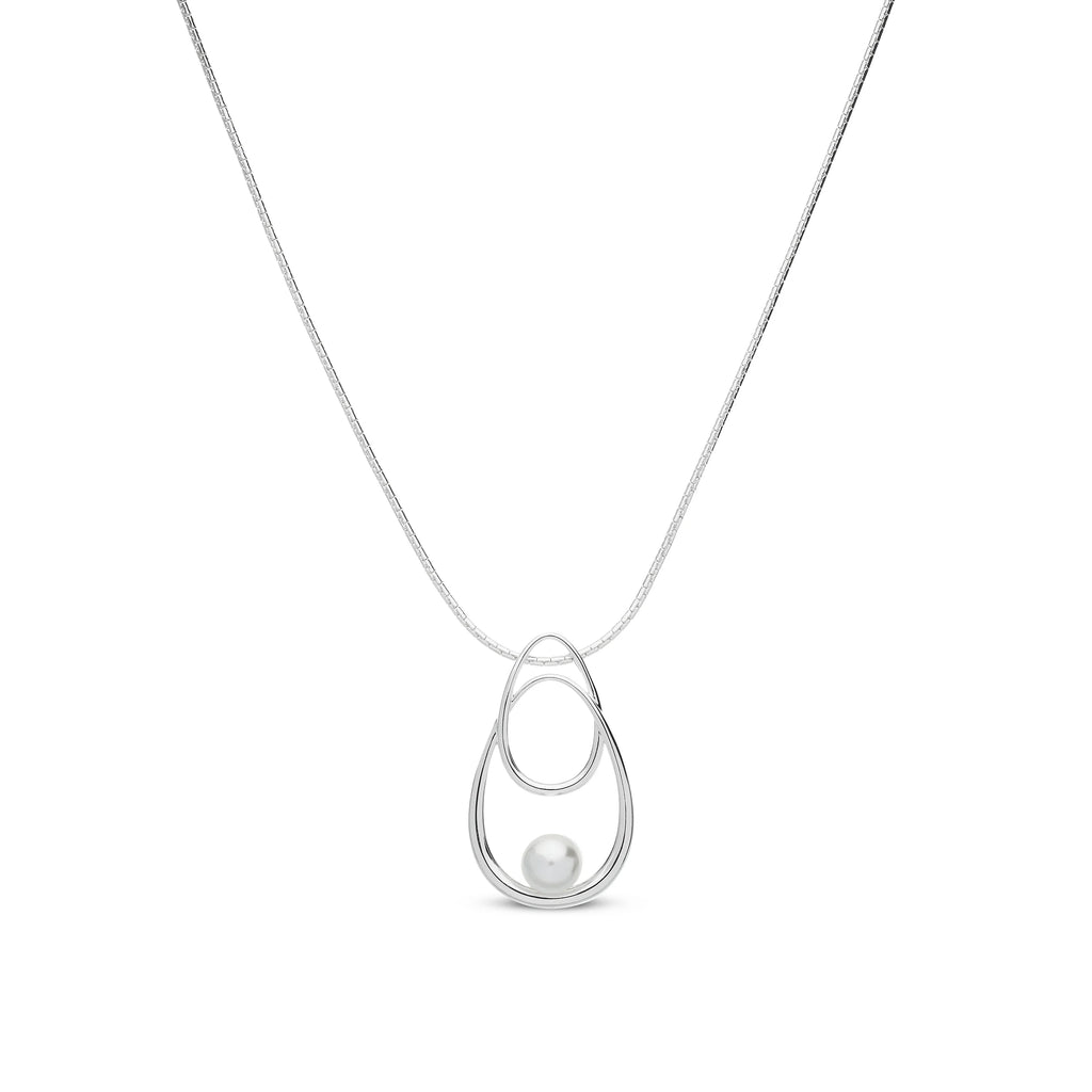 Ketting BE jewels zilverkleur met parel 407