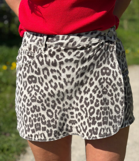 Jeansshort/ rok Redial Leopard