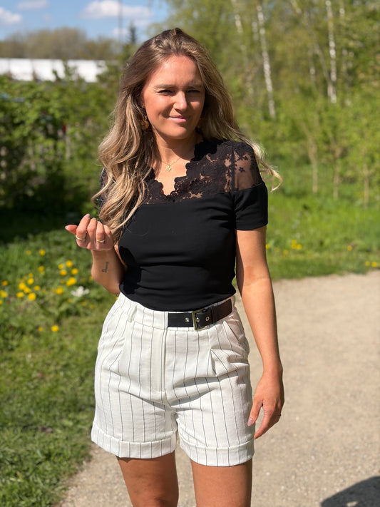 Short Marie wit/zwart